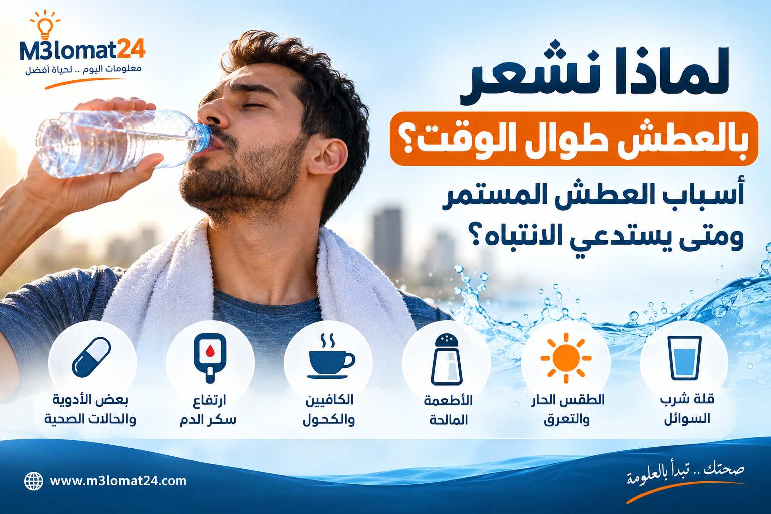 العطش المستمر وأبرز أسبابه ومتى يحتاج إلى الانتباه