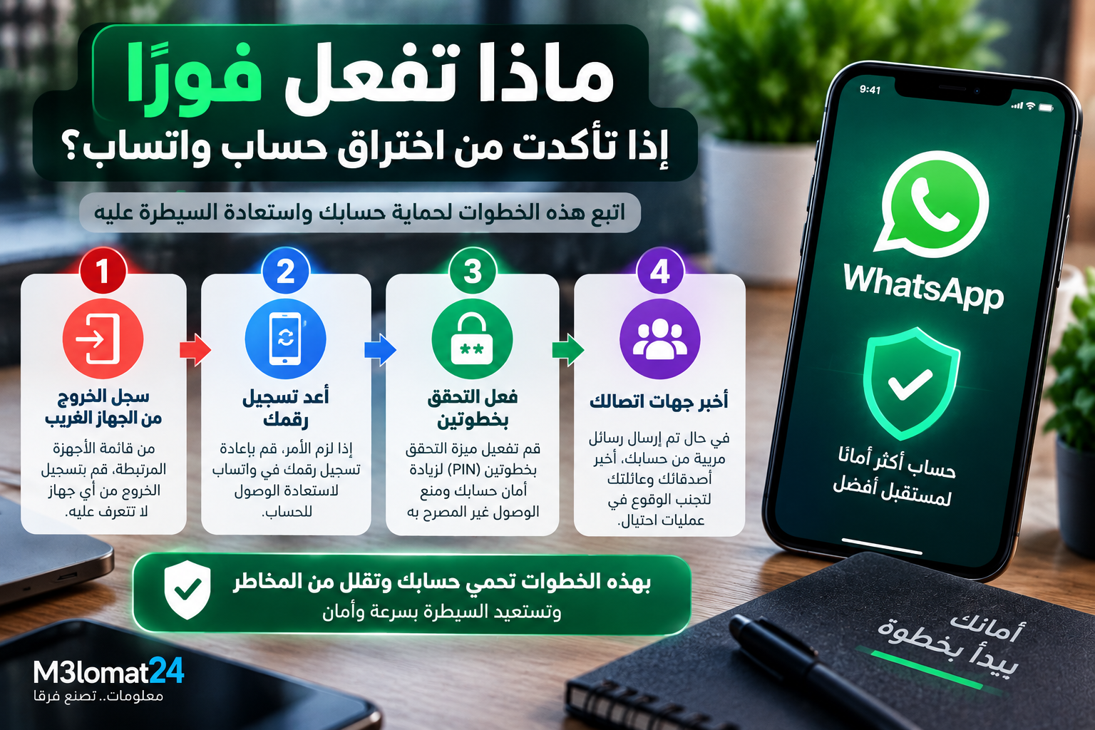 خطوات استعادة حساب واتساب وتأمينه بعد التأكد من اختراقه