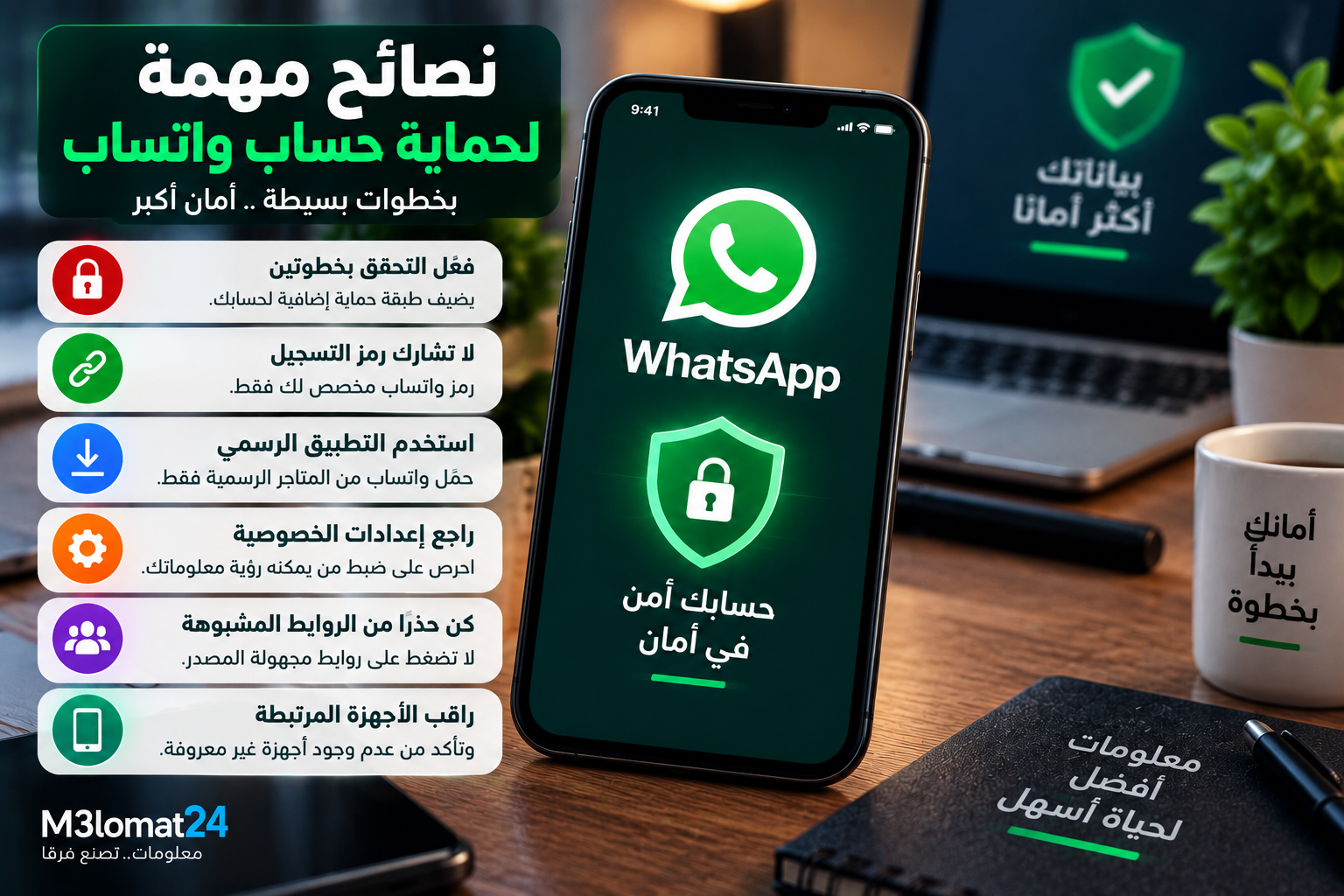 نصائح مهمة لحماية حساب واتساب من الاختراق وتأمينه