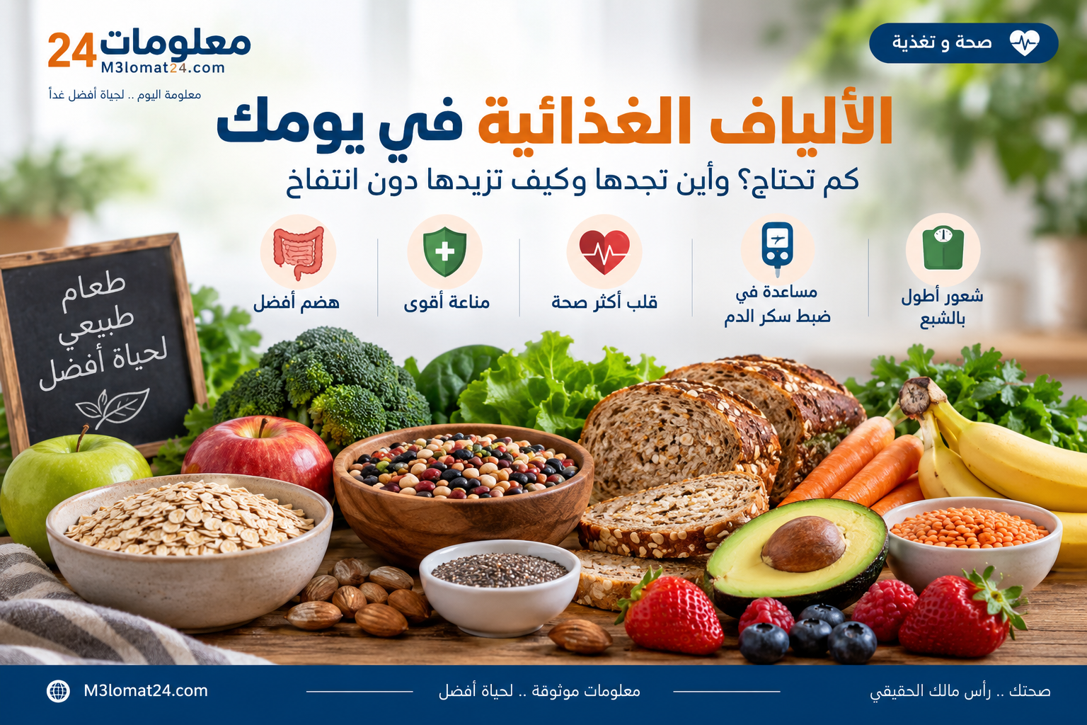 الألياف الغذائية ومصادرها الطبيعية ضمن نظام غذائي صحي
